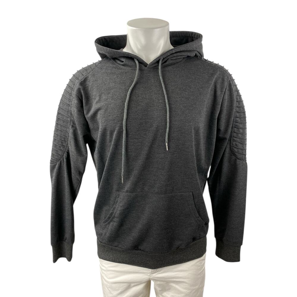 NEW Coofandy Men's Gray Long Sleeve Hoodie Hooded Pullover Sweatshirt Top Size S